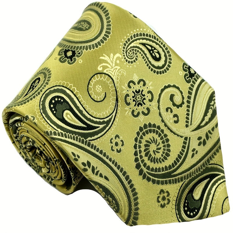 Men's Golden Floral Necktie Classic Print