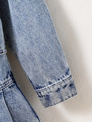 Girl's Denim 2pcs Button Front Jacket & Skirt Set Y2K Style