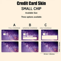 2pcs Dark Purple Starry Sky Scratch Resistant Credit Card Stickers