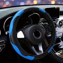 Elastic Carbon Fiber Leather Steering Wheel Cover Various Colors