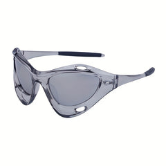 Y2K Wrap Around Sunglasses Hollow Shield Eyewear UV400