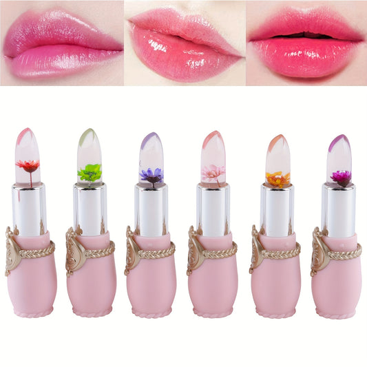 6pcs Temperature Changing Lipstick Long Lasting Peach Lip Balm