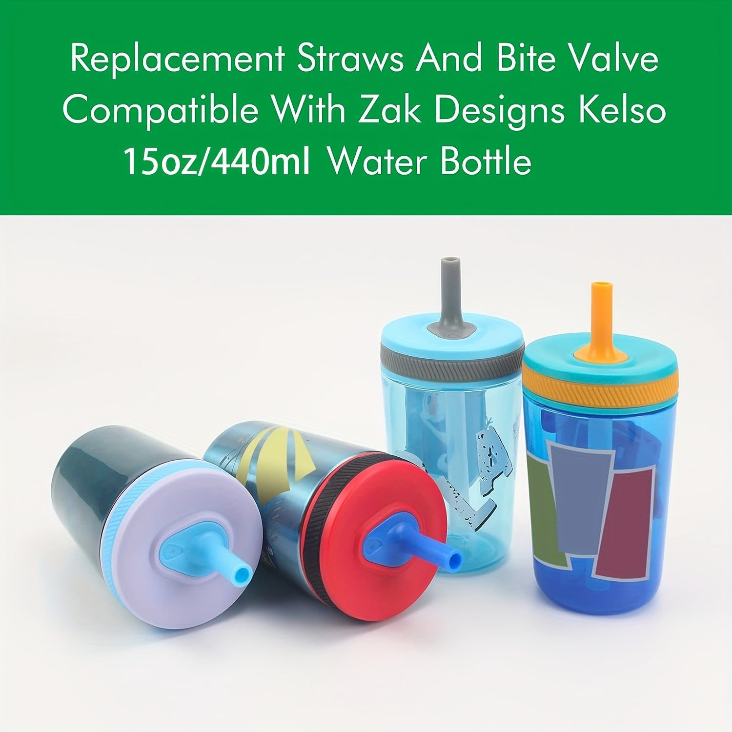 1pc Silicone Reusable Water Bottle Straw Cup Accessories