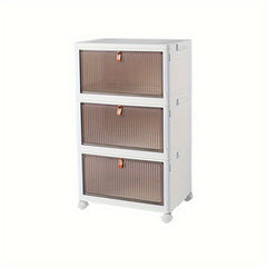 Large Collapsible 3 Tier Shoe Display Box with Wheels