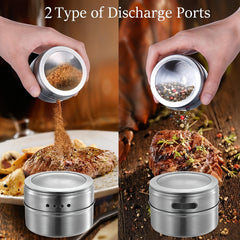 Magnetic Spice Tins Set Stainless Steel Spice Storage Container