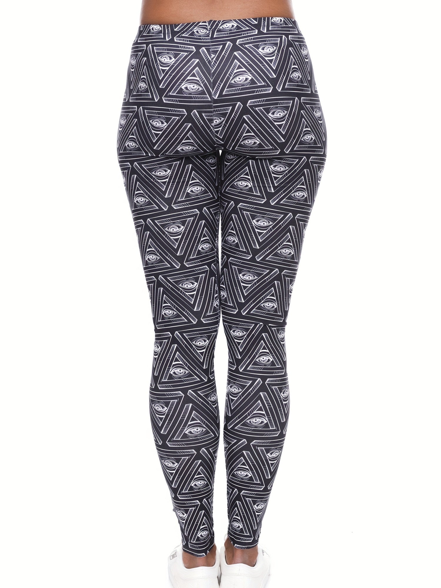 Boho Triangle Print Leggings High Waist Slim Long Length Leggings