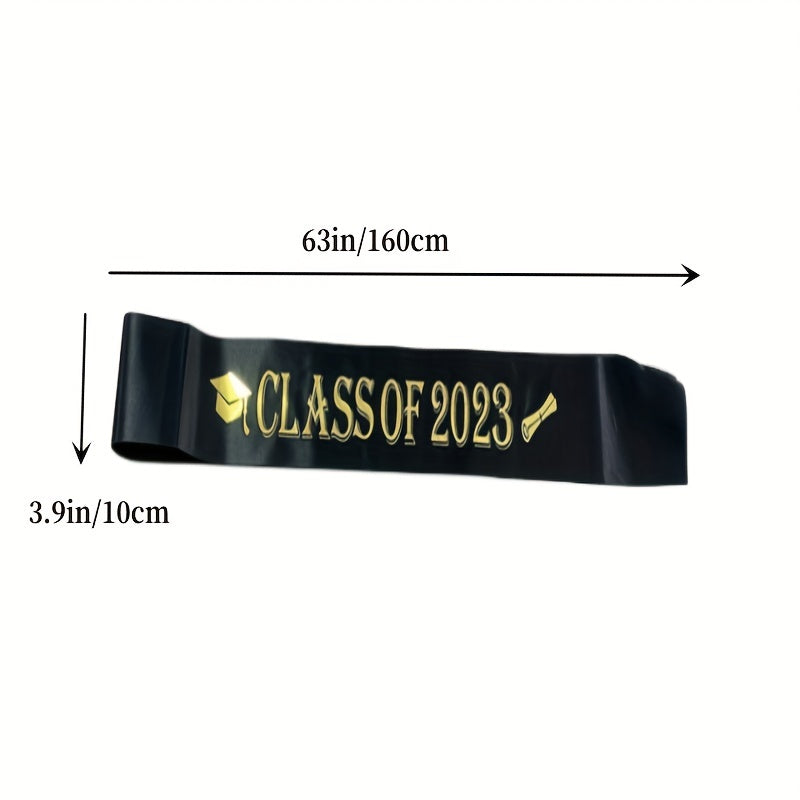 Graduation Party Crown Shoulder Strap Ribbon Golden Letter