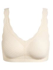 Scallop Trim Wireless Push-Up Bra Textured Lingerie