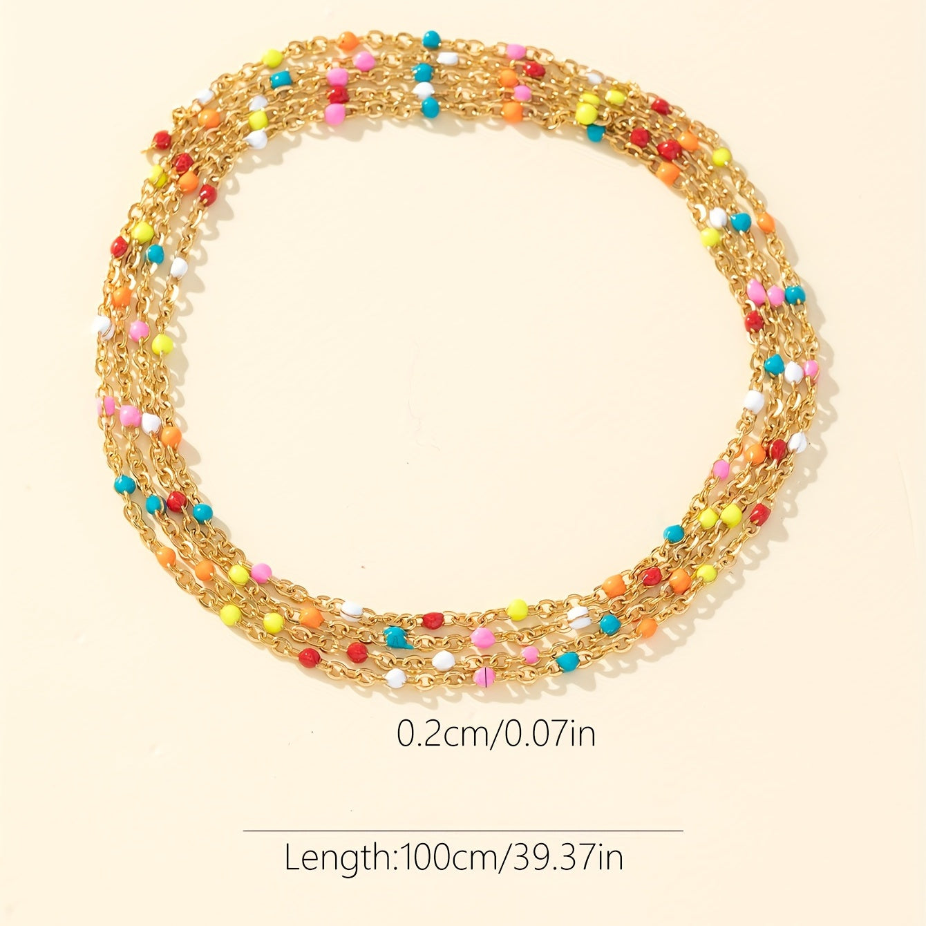 1pc 1M Colorful Drip Oil Chain Necklace Bracelet Waist Chain Red Stainless Steel