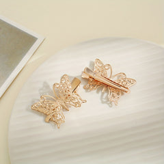 4PCS Golden Butterfly Hair Clip Alloy Insect Hair Clip Duck Billed Clip