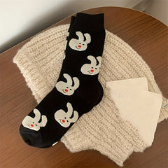 Cute Bunny Print Socks for Women