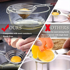 304 Stainless Steel Egg Separator with Extended Handle