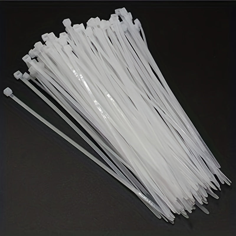 100pcs Transparent Self-Locking Cable Zip Ties for Indoor/Outdoor Use