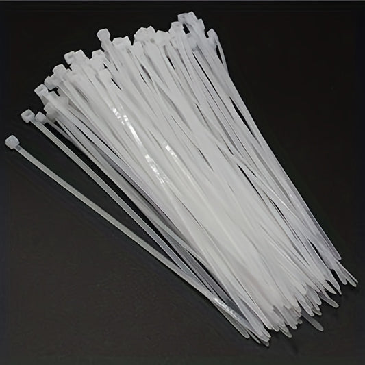 100pcs Transparent Self-Locking Cable Zip Ties for Indoor/Outdoor Use