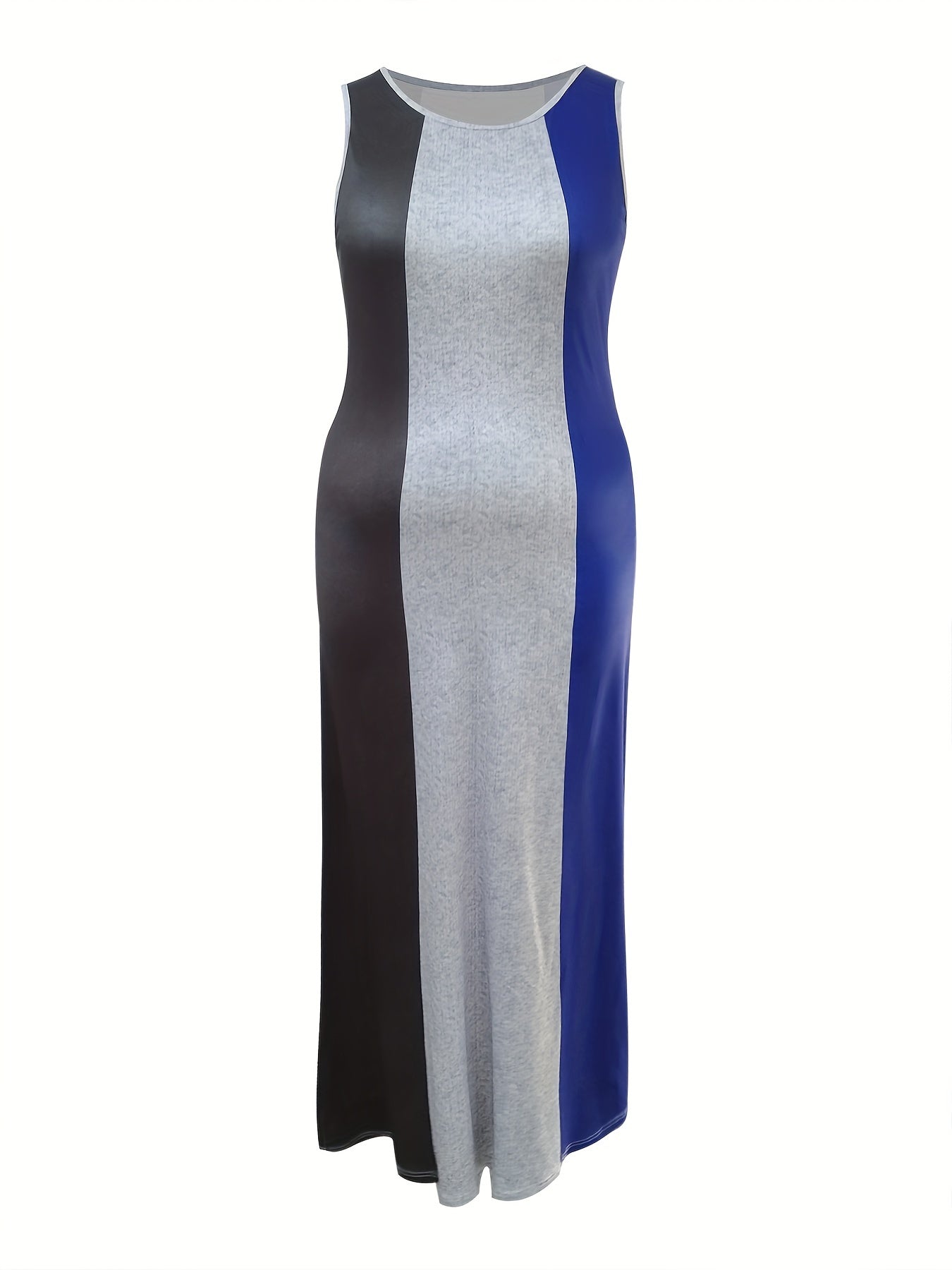  Colorblock Maxi Tank Dress