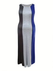  Colorblock Maxi Tank Dress