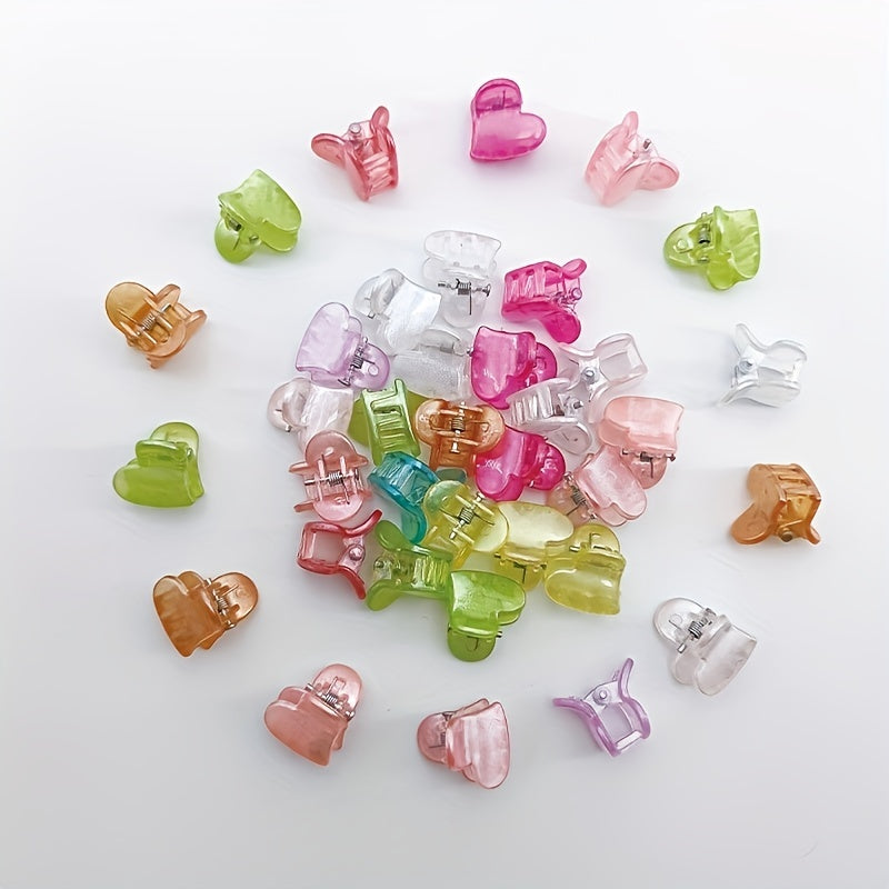 36pcs Mini Heart Hair Claw Clip Non Slip Jaw Clamp Hair Decoration Accessory