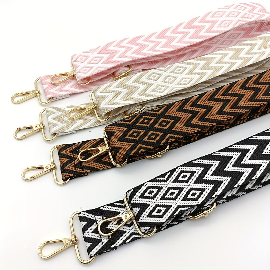 Geometric Pattern Bag Strap Adjustable Durable Lightweight