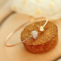 Love Heart Bangle Bracelet Hand Jewelry For Women
