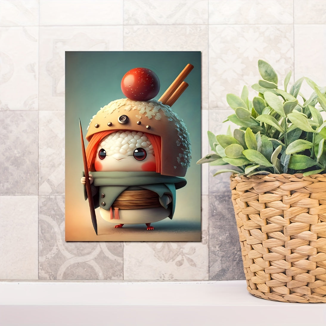 Adorable Cartoon Sushi Soldier Wall Sticker Waterproof