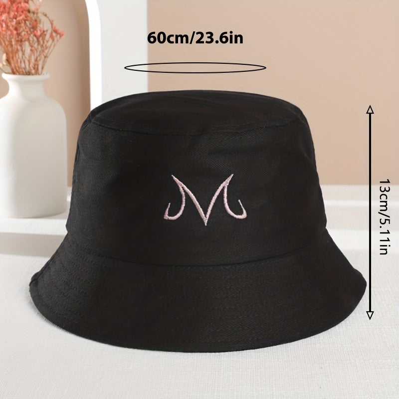 Embroidery Fisherman Hat Outdoor Sunshade Hip Hop Bucket Hat