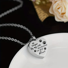 Pet Memorial Heart Pendant Necklace for Dogs and Cats