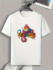 Snake & Other Animals Print Men's Graphic Tee for Summer