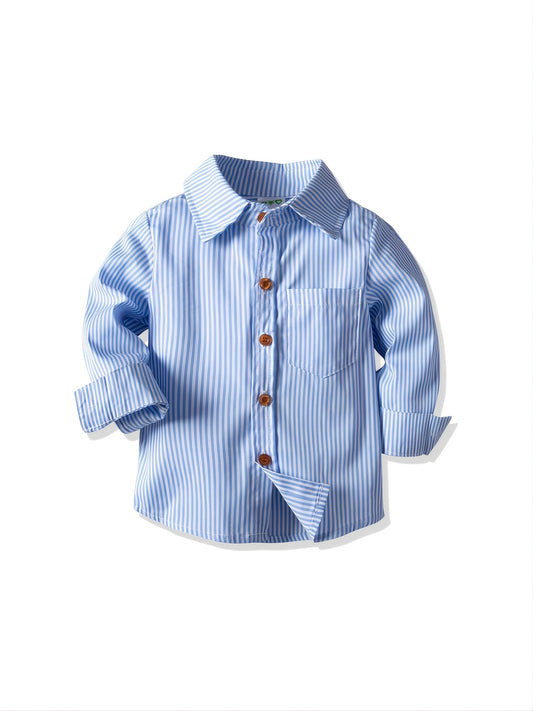Boys Striped Button Up Shirts - Fall Fashion Essential
