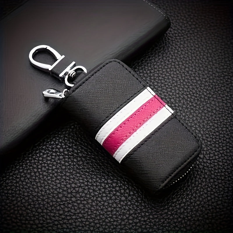 Car Key Bag Three Stripe Car Protection Case Zipper Wallet