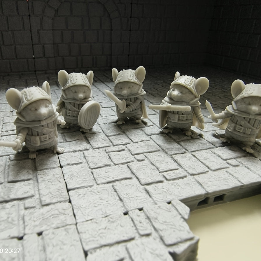 5pcs 3D Printing Mice Miniatures for Battle Chess Game
