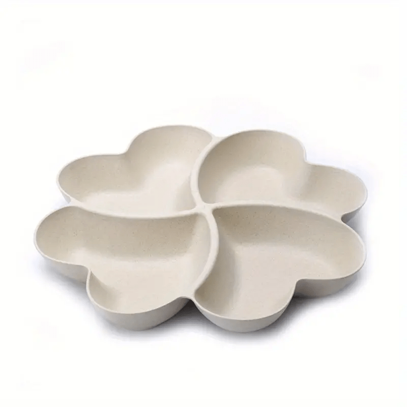 Heart Fruit Tray 4 Grid Snack Clover Small Fruit Basket