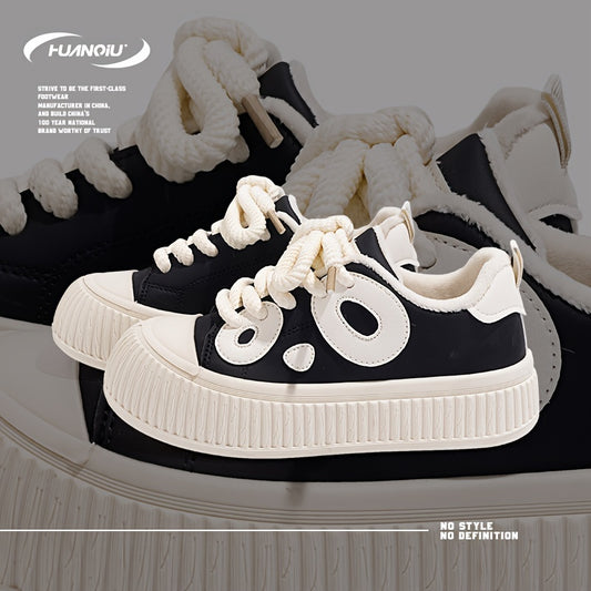 Women's Panda Pattern Platform Sneakers