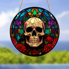 Skull Suncatcher Halloween Decor