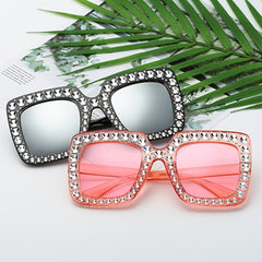 Square Rhinestone Sunglasses for Women UV Protection Shades