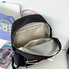 Y2K Star Patch Decor Backpack Skeleton Decor Schoolbag