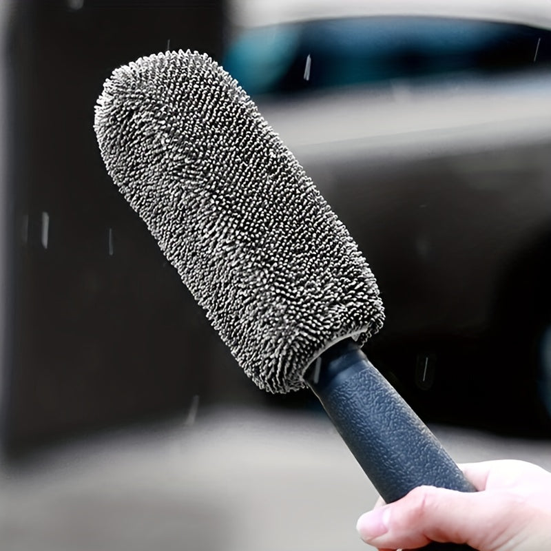 Car Wheel Cleaning Brush Tire Cleaner Long Handle Cloth Cleaning Tool