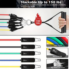 11pcs Strength Training Tension Rope Set for Chest Expansion Body Shaping