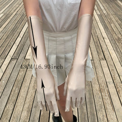 Full Finger Sunscreen Gloves UV Protection Retro Solid Gloves