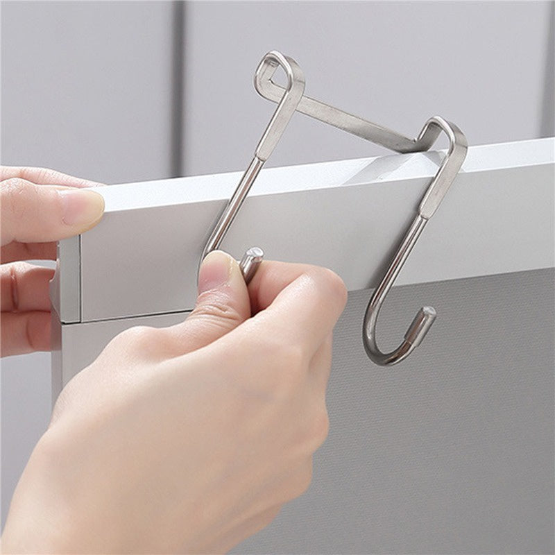 304 Stainless Steel Double Hook Holder For Hotel Heavy Duty Over The Door Hanger