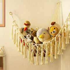 Boho Stuffed Animal Hanging Hammock Organizer