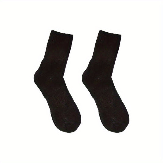 Thick Cotton Wool Mid-calf Socks with Wool Loops for Warmth