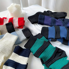 Women's Navy Texture Socks