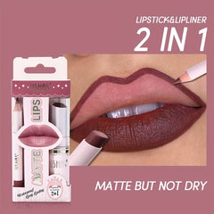 Matte Liquid Lipstick Lip Liner Set Nude Lip Gloss