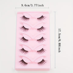 5 Pairs Half Eye Lashes Natural Look C Curling Short Wispy False Eyelashes