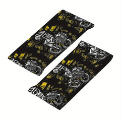 Skull Motorcycle Headband Unisex Sweat Wicking Stretchy Breathable Polyester