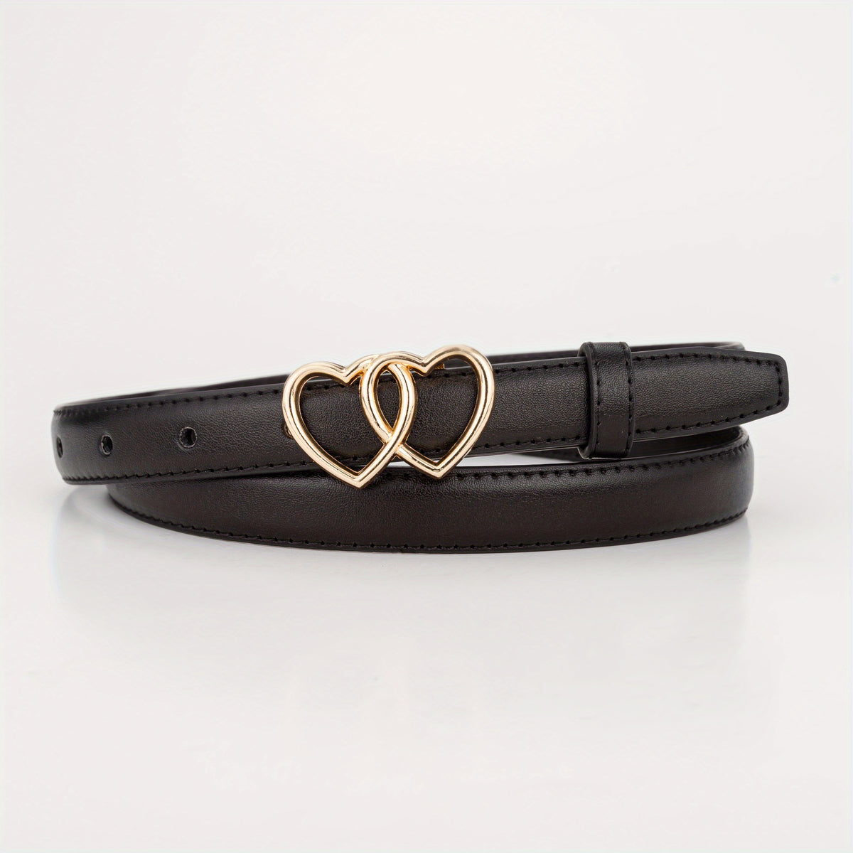 Double Love Heart Buckle Kid's Leather Belt