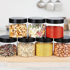 1pc Big Round PET Plastic Jars with Lids