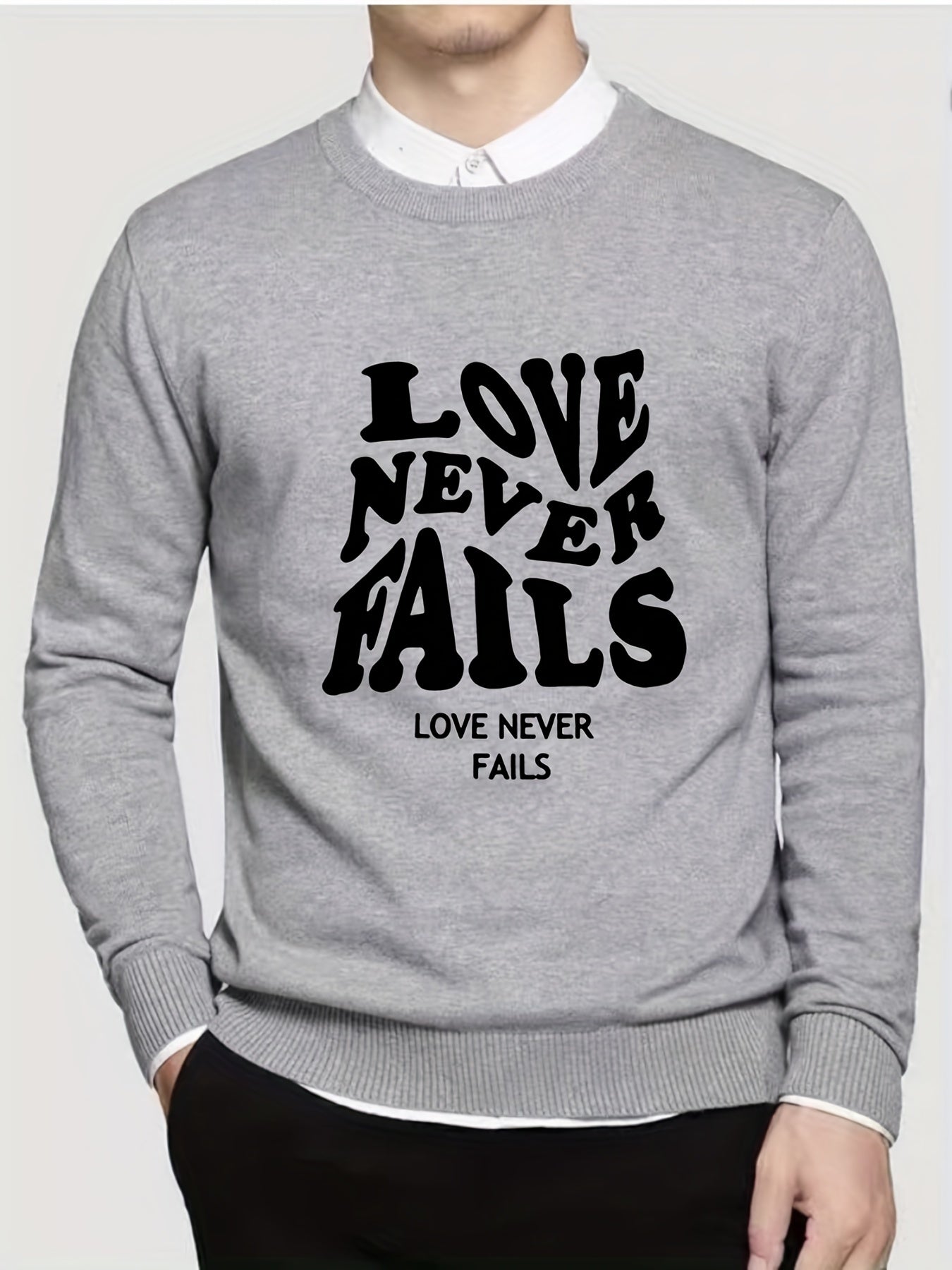 Men's All Match Knitted Sweater Crew Neck Pullover