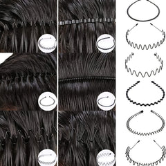 8pcs Metal Headband Hair Hoop Non Slip Wave Comb Hair Hoop Hairband