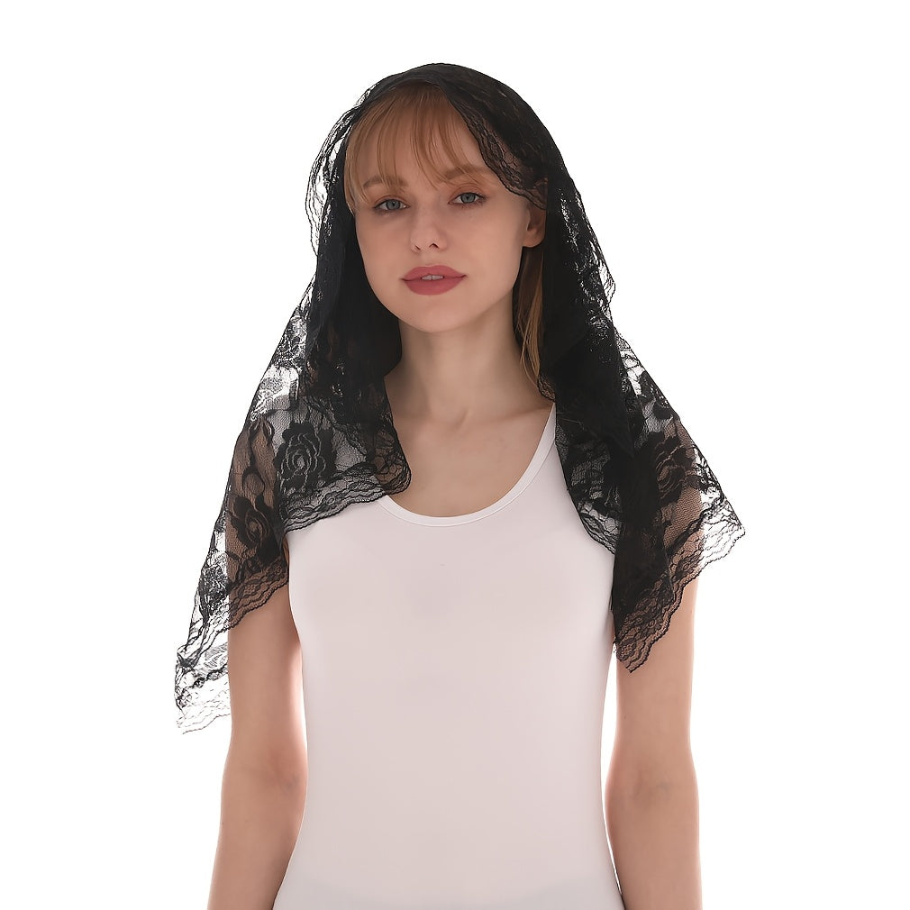 Short Floral Lace Bridal Veil for Weddings & Special Occasions